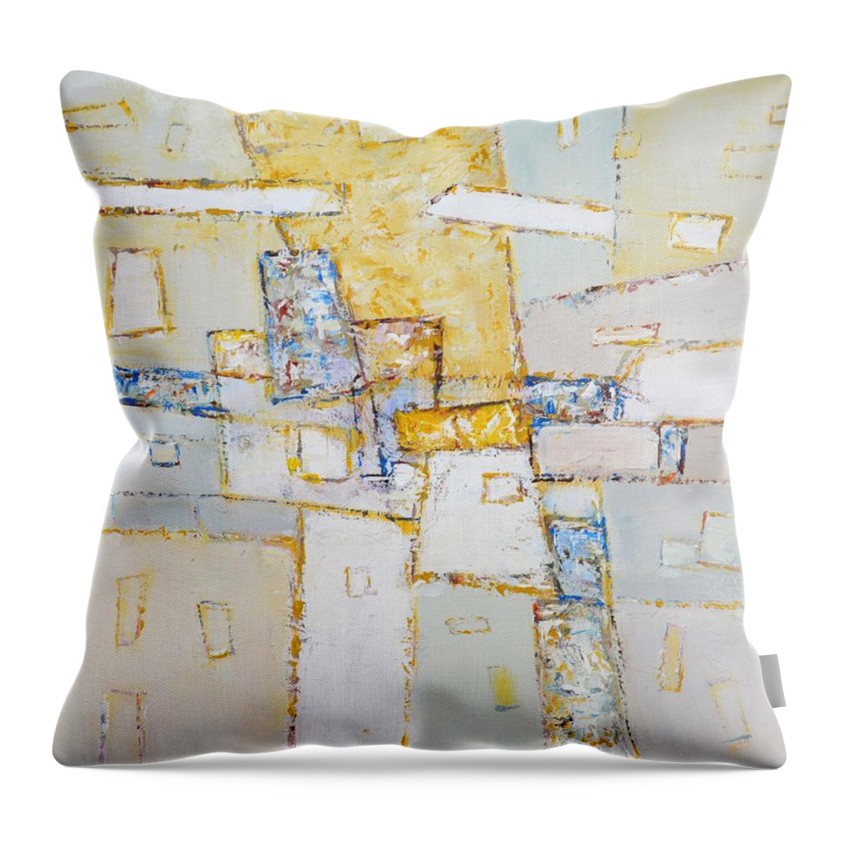 Abstraction Throw Pillow featuring the painting 	Abstraction 45. by Iryna Kastsova