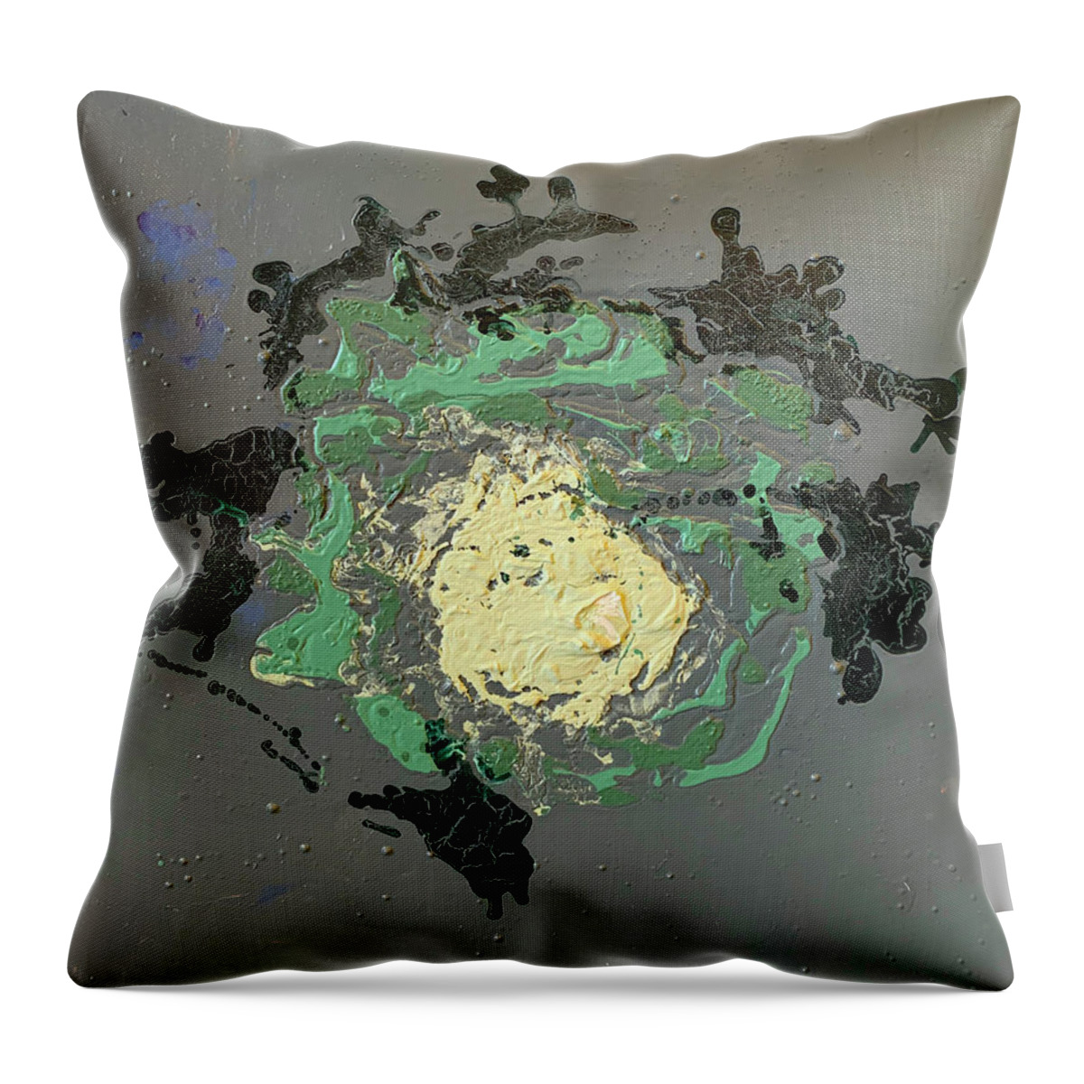 Abstract Throw Pillow featuring the painting Abstrct by Leslie Porter