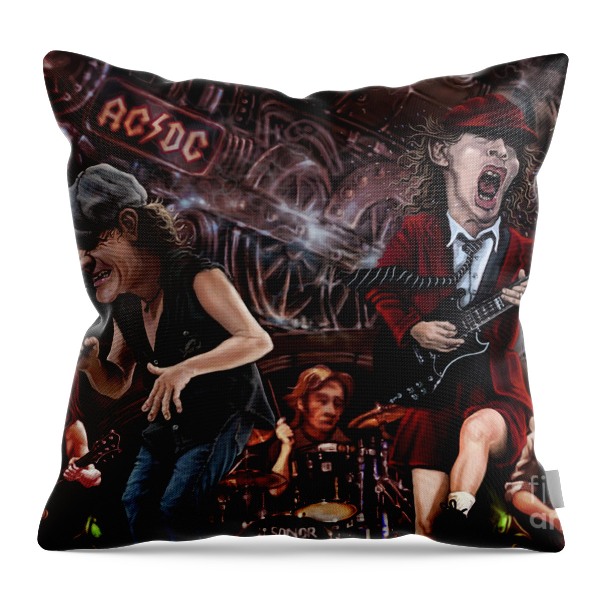 Ac/dc Throw Pillow featuring the digital art Ac/dc by Andre Koekemoer