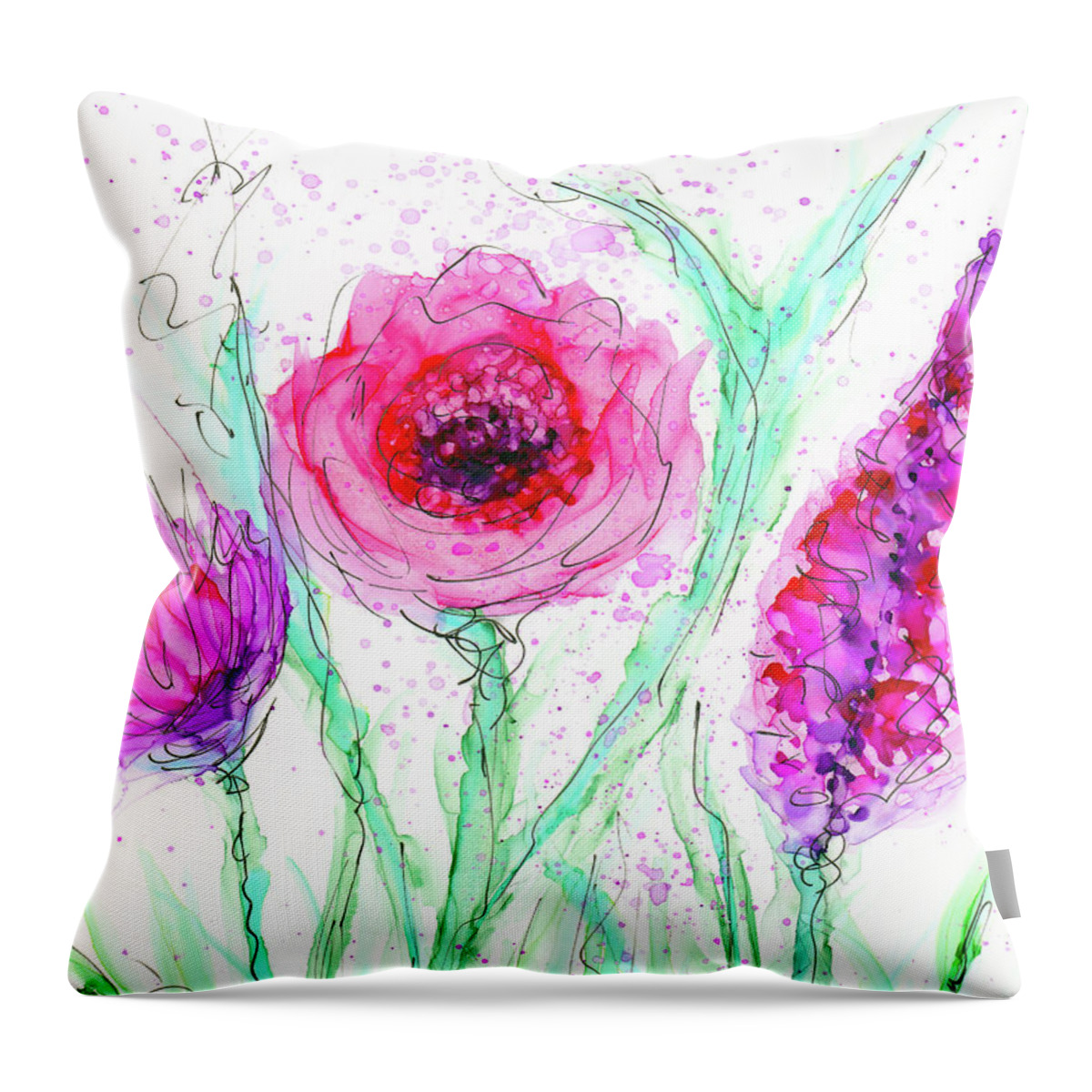 Flower Throw Pillow featuring the painting Acceptance by Kimberly Deene Langlois