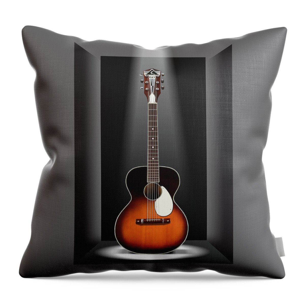 Acoustic Guitar Throw Pillow featuring the photograph Acoustic Guitar in a Box 15 by Mike McGlothlen