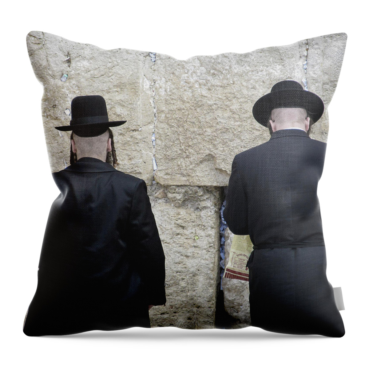 Israel Throw Pillow featuring the photograph Adding to the Prayers of Many by M Kathleen Warren