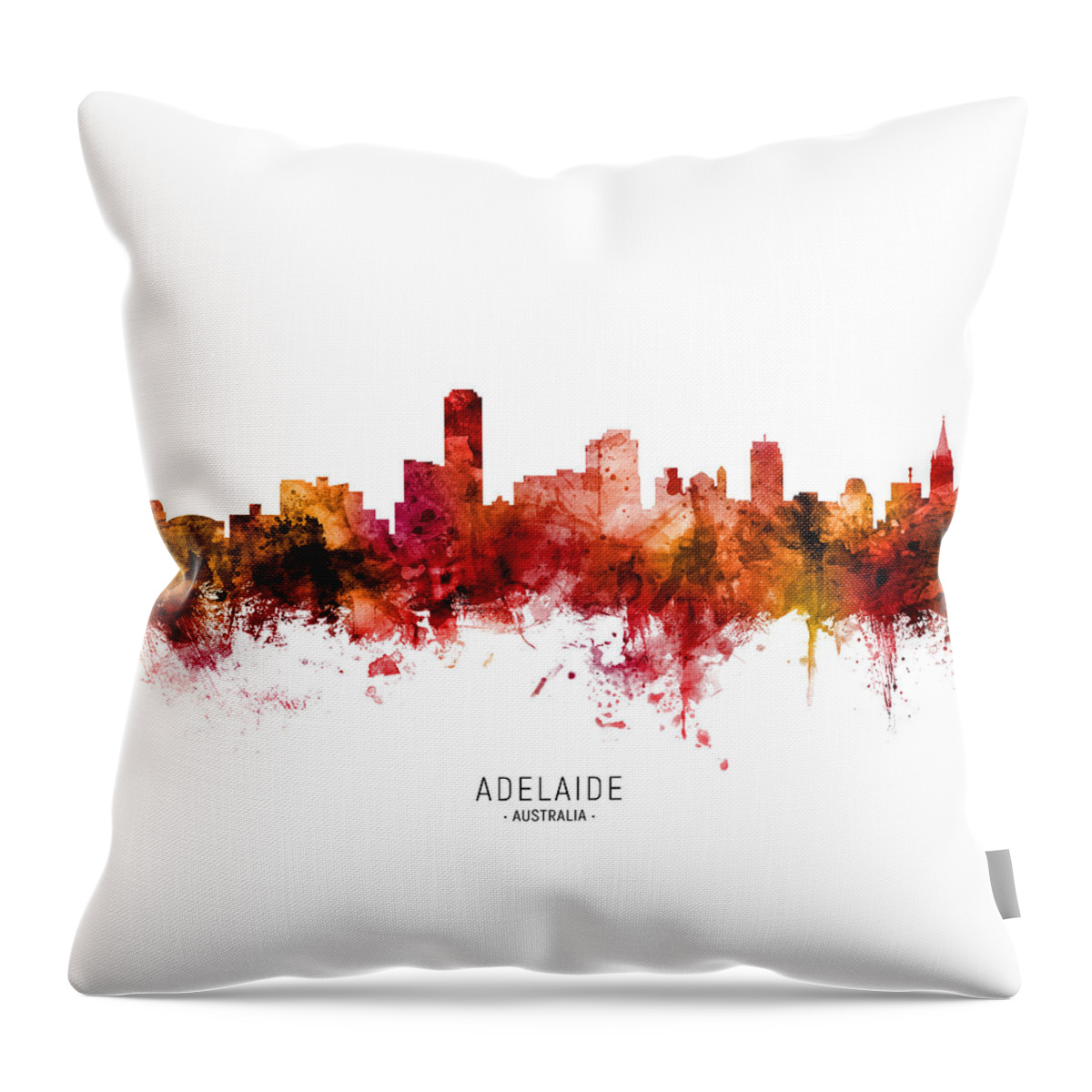 Adelaide Throw Pillow featuring the digital art Adelaide Australia Skyline #79 by Michael Tompsett