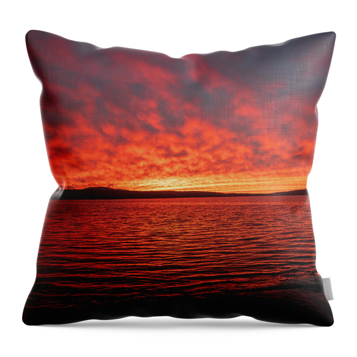 Fall Throw Pillow featuring the photograph Adirondacks Sunset at Tupper Lake by Ron Long Ltd Photography