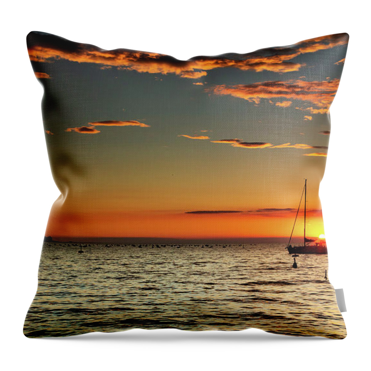 Sunset Throw Pillow featuring the photograph Adriatic Sunset by Ian Middleton