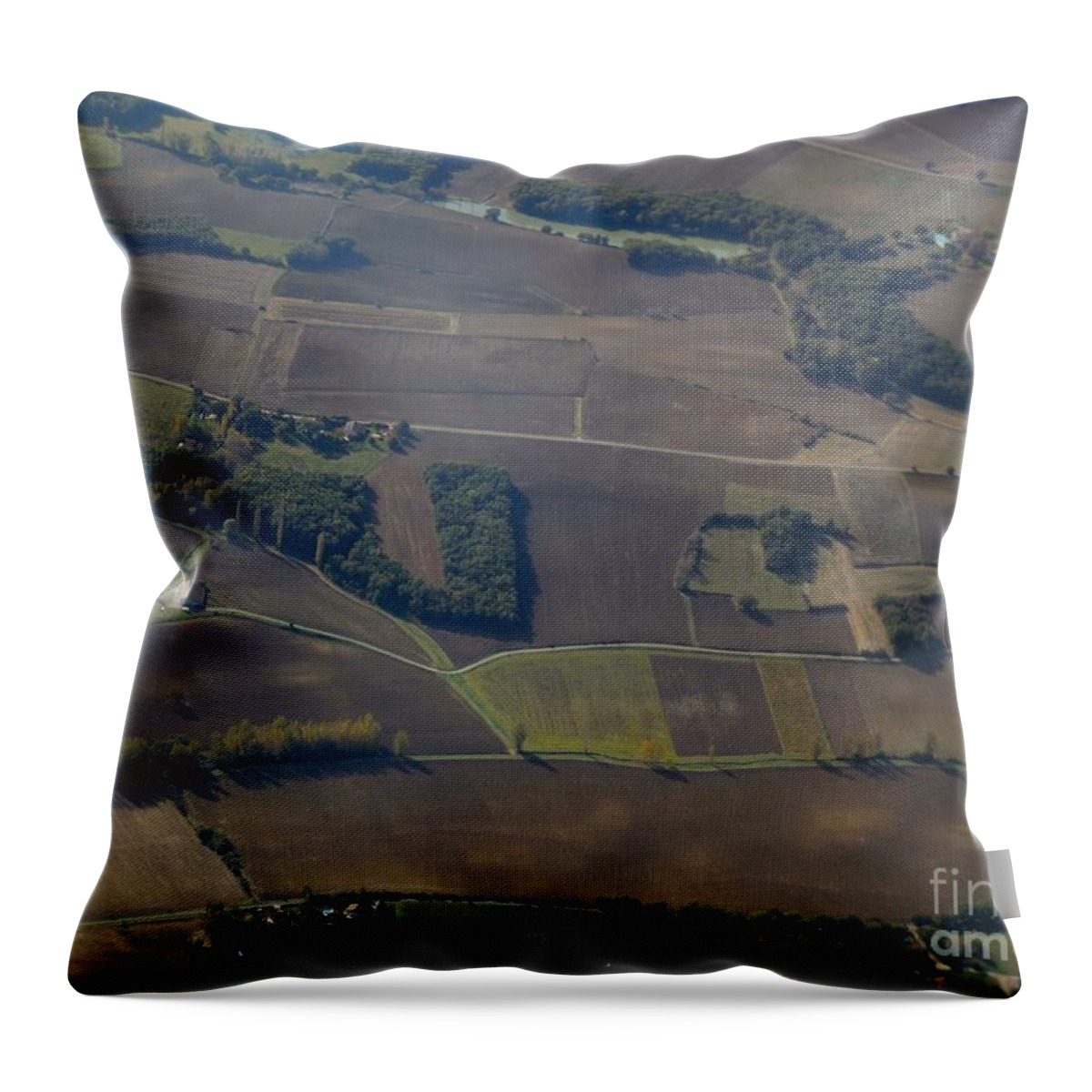 Aerial Throw Pillow featuring the photograph Aerial French Countryside II by Aisha Isabelle
