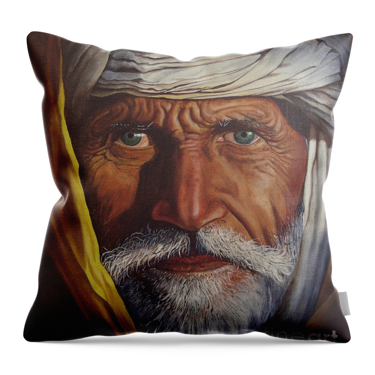 Afghan Throw Pillow featuring the painting Afghan by Ken Kvamme