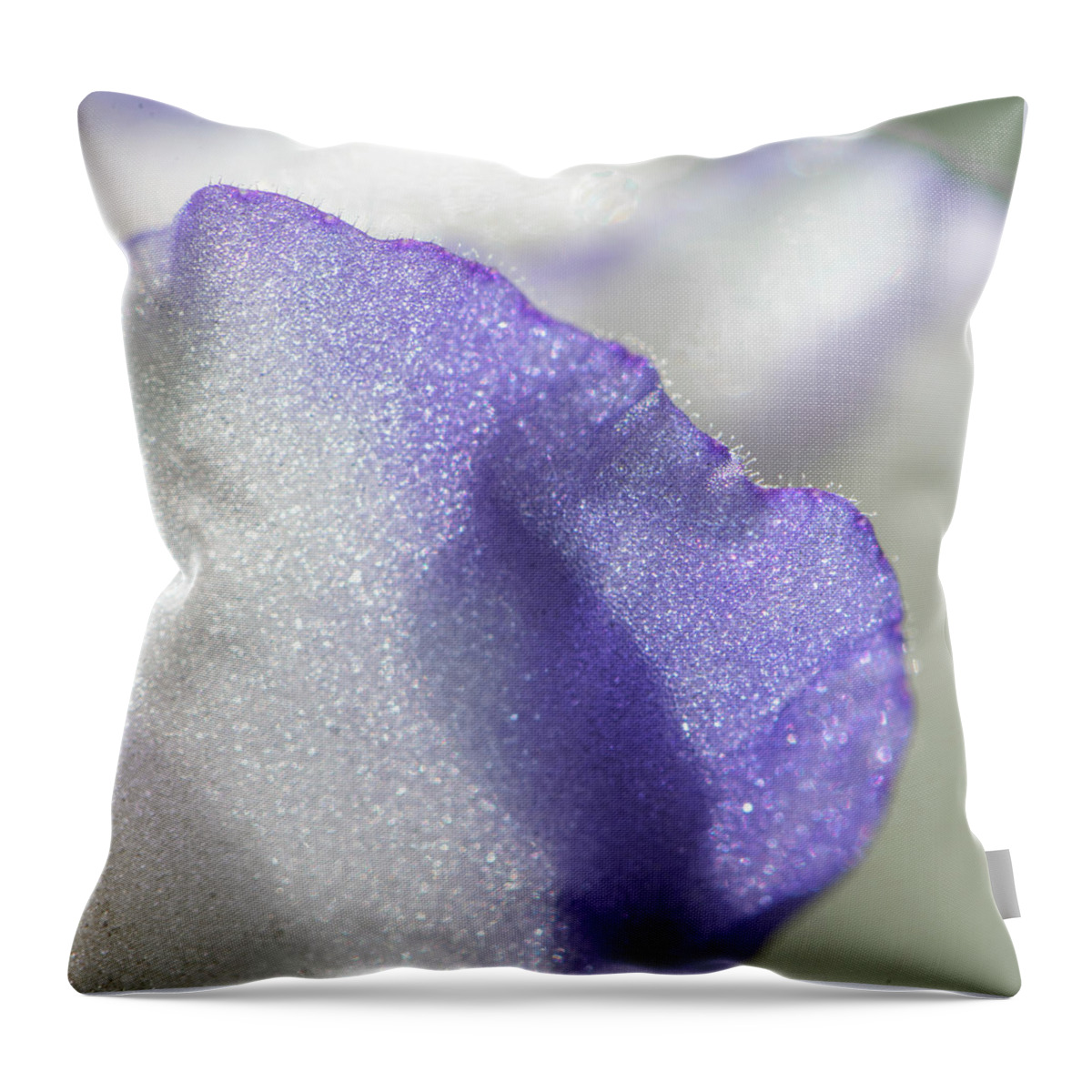 African Violet Throw Pillow featuring the photograph African violet abstract by Phil And Karen Rispin