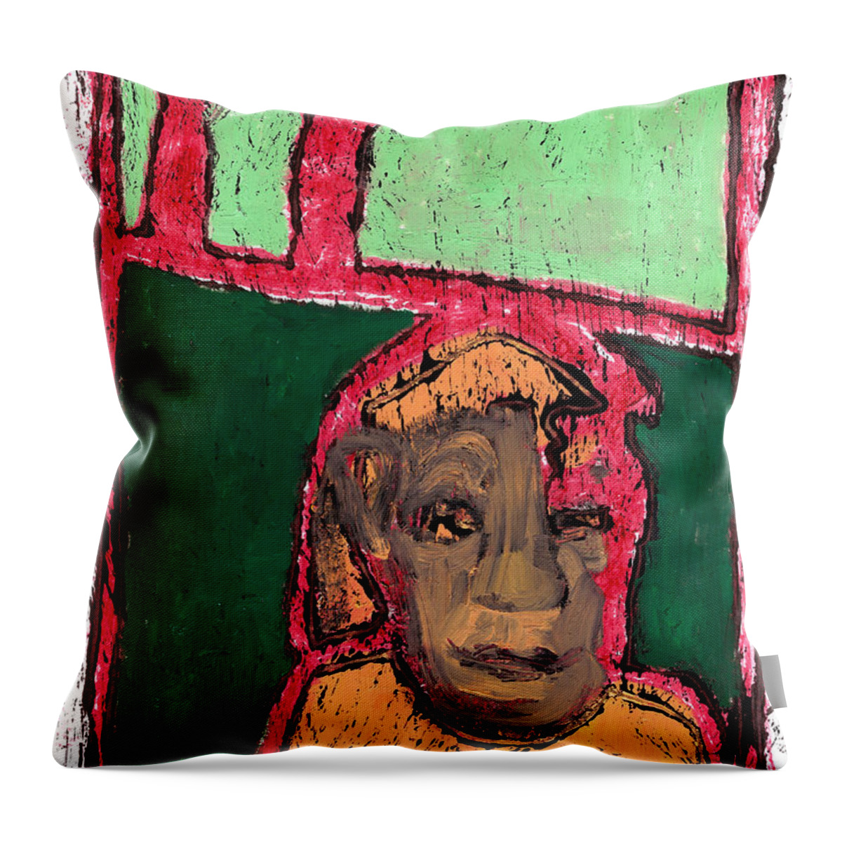 Oil Throw Pillow featuring the painting Heckel's Horse Jr. oil painting on paper 7 by Edgeworth Johnstone