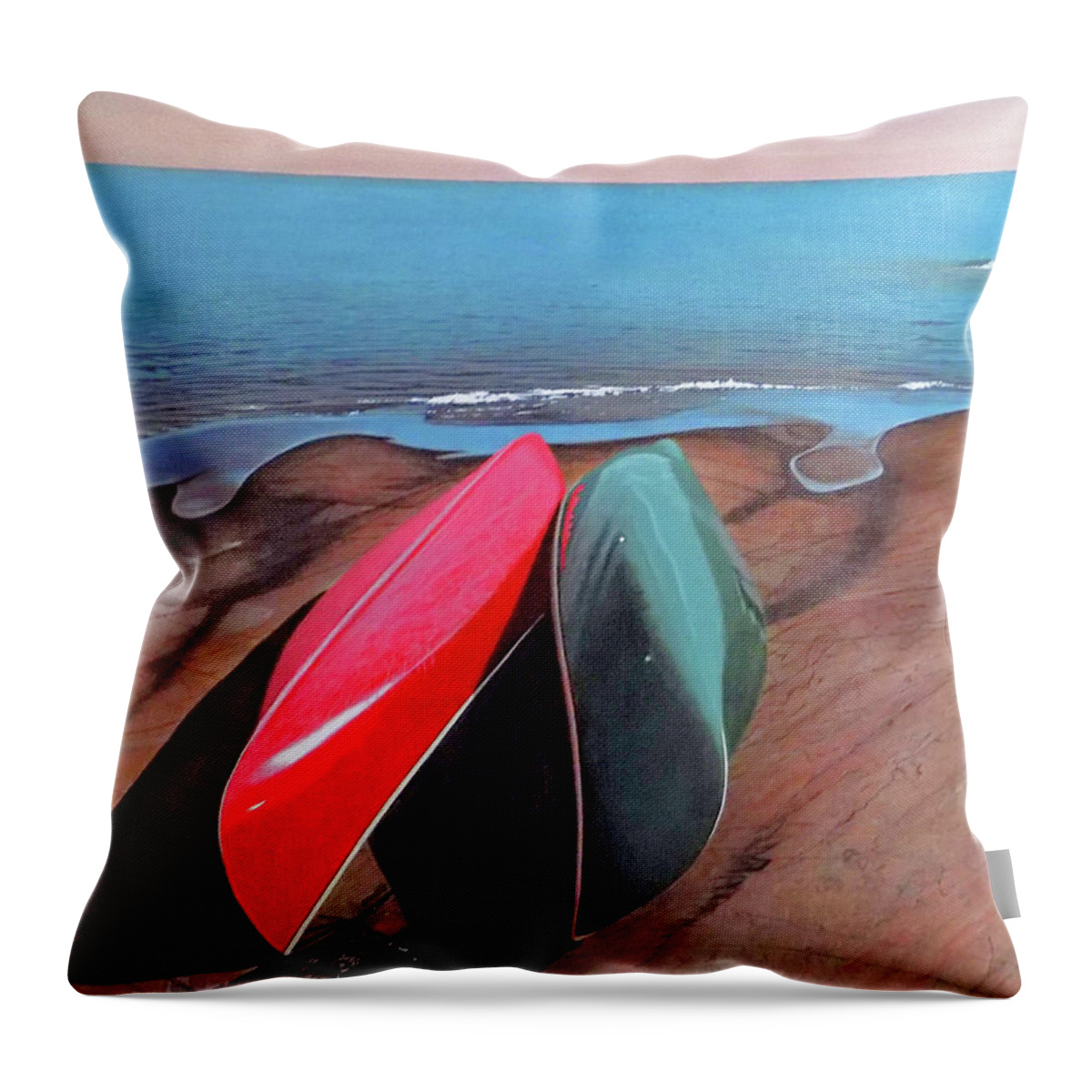 Georgian Bay Throw Pillow featuring the painting After the Crossing by Kenneth M Kirsch