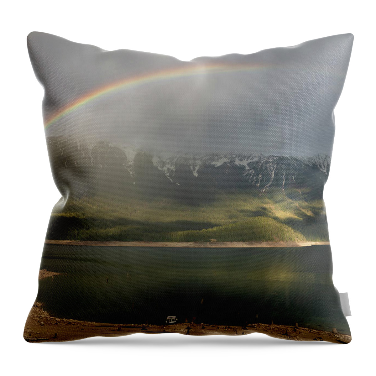 Rainbow Throw Pillow featuring the photograph After the Rain by Louise Kornreich