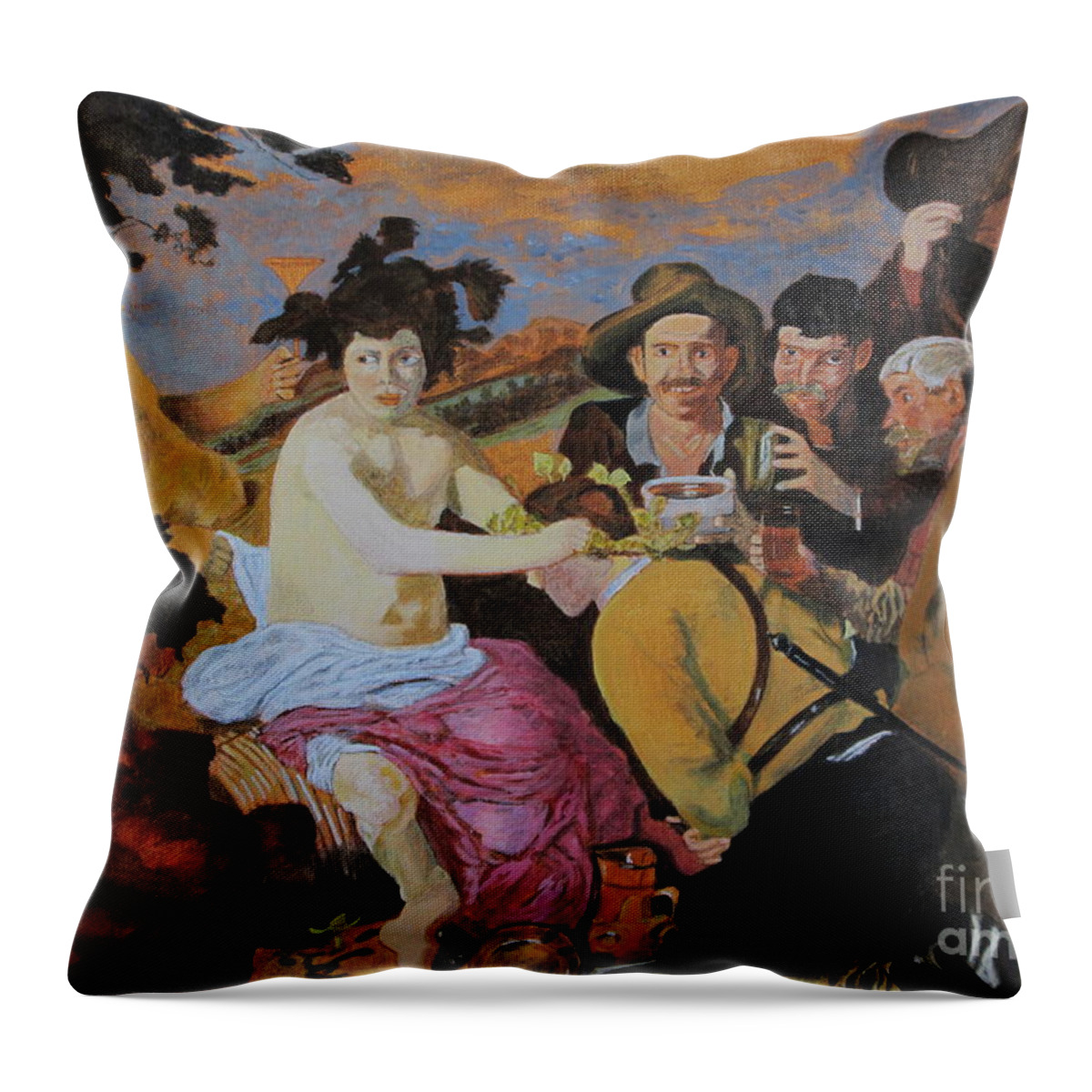 After Velazques Throw Pillow featuring the painting After Velazquez by Edward McNaught-Davis