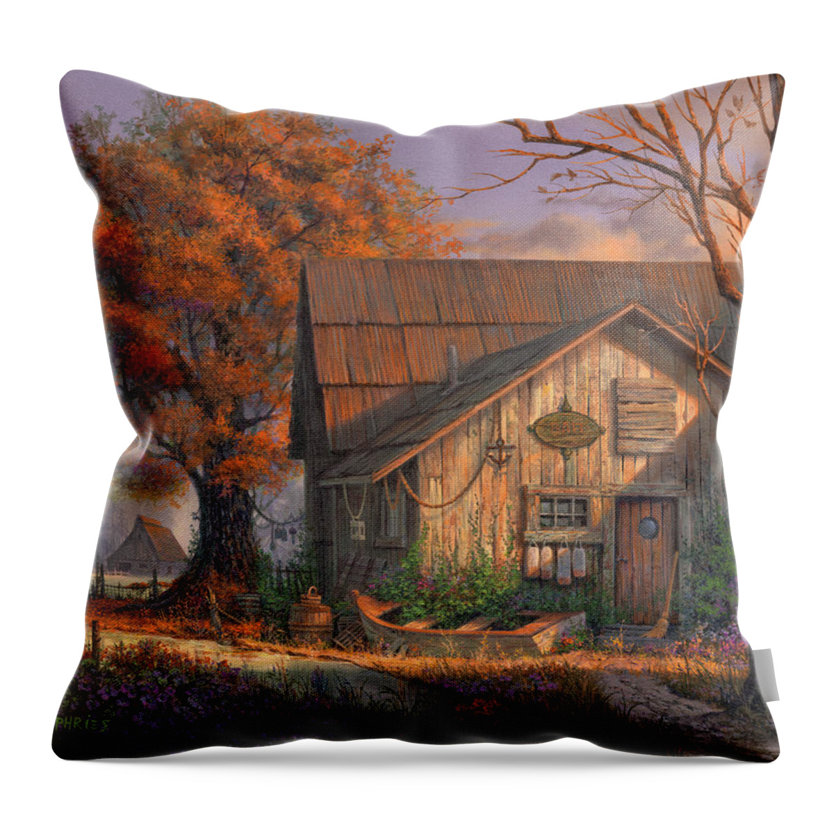 Michael Humphries Throw Pillow featuring the painting Afternoon Delight by Michael Humphries