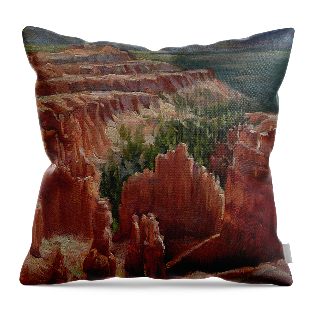 Bryce Canyon Throw Pillow featuring the painting Afternoon Glow by Laurie Snow Hein