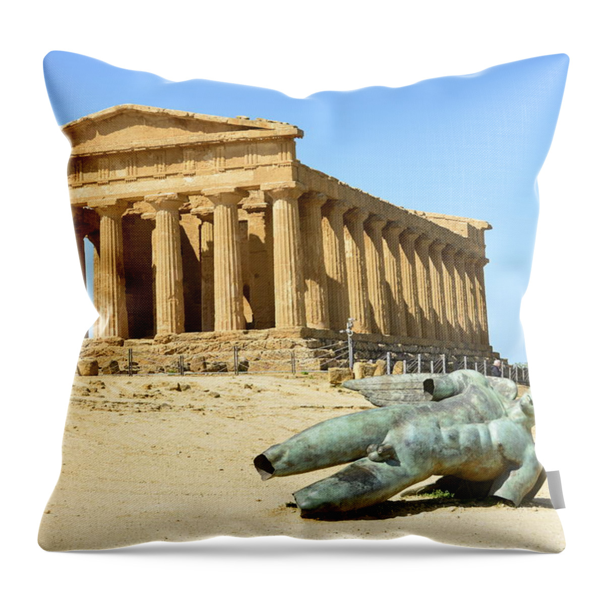 Agrigento Throw Pillow featuring the photograph Agrigento, Valley of the Kings 2 by Regina Muscarella