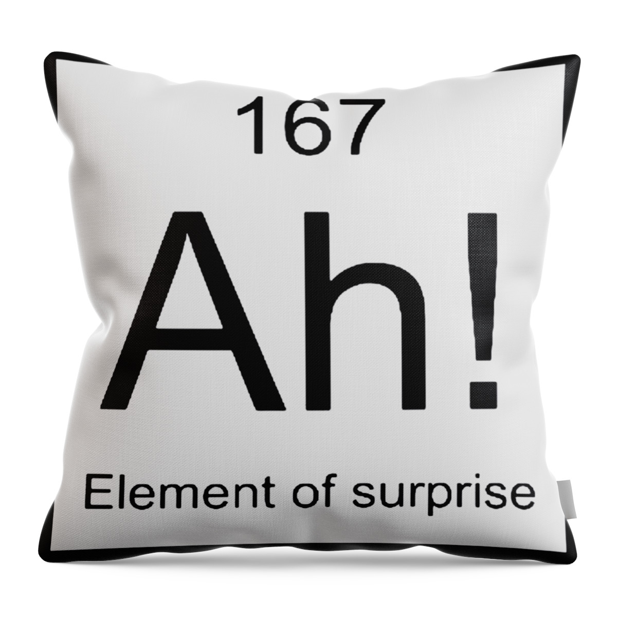 Periodic Table Of The Elements Vintage Chart On Worn Stained Distressed Canvas Throw Pillow featuring the painting Ah The Element of Surprise T-Shirt Gift for Science Geek Short Sleeve Unisex T-Shirt by Tony Rubino