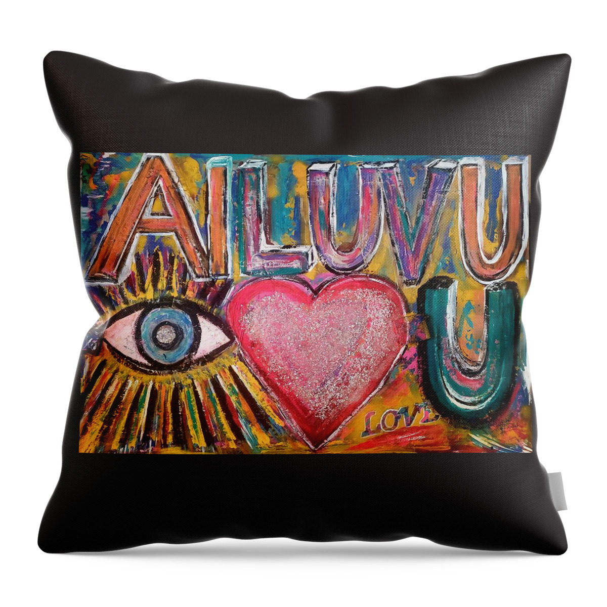 Love Throw Pillow featuring the mixed media Ailuvu by Artista Elisabet