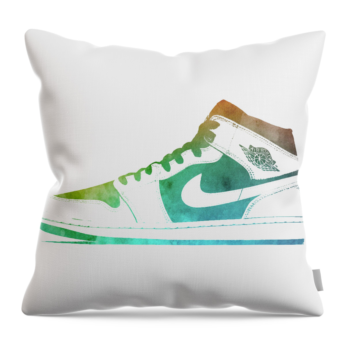 Air Jordan Throw Pillow featuring the mixed media Air Jordan Shoes 1d                by Brian Reaves