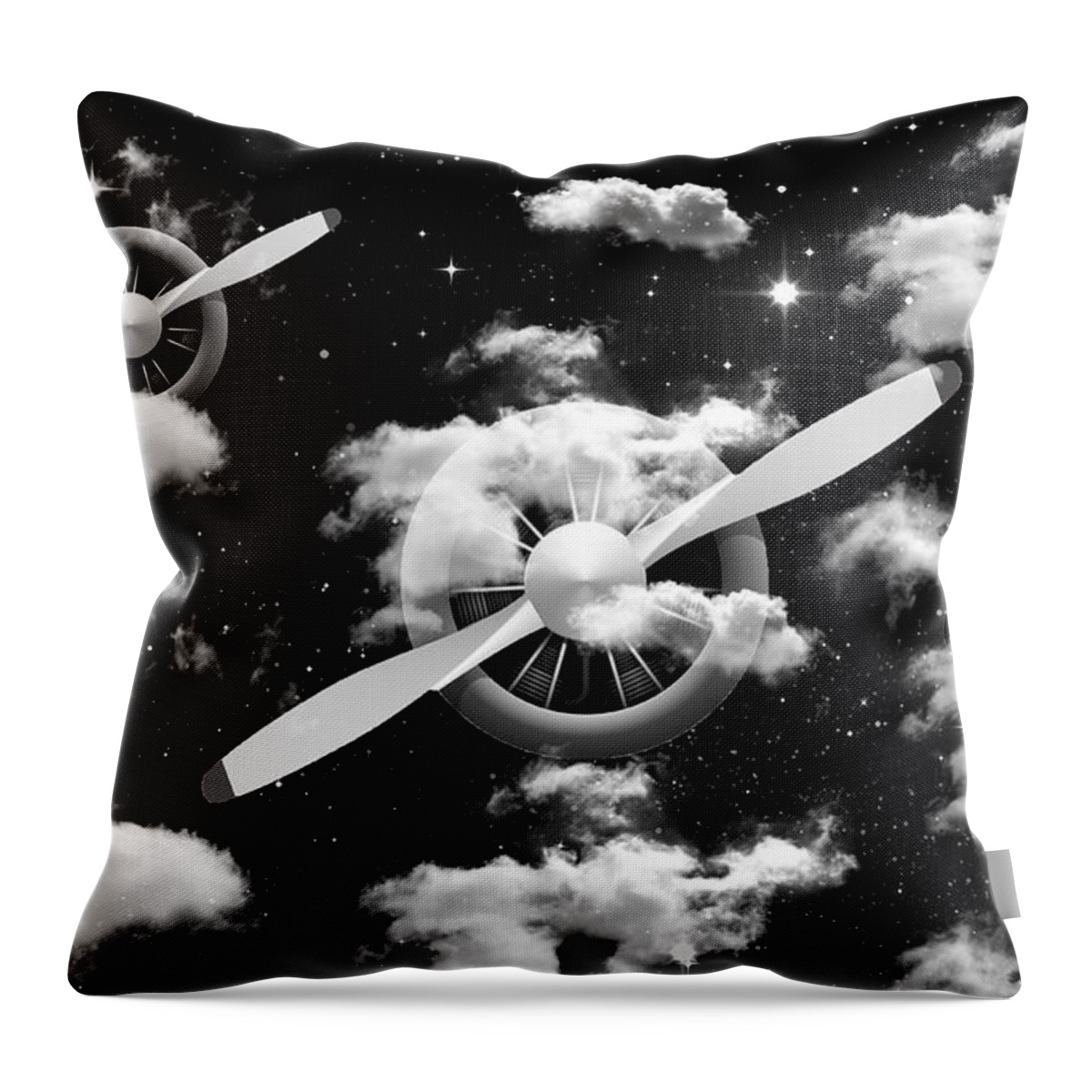 Plane Throw Pillow featuring the mixed media Airplane Fantasy by Marvin Blaine