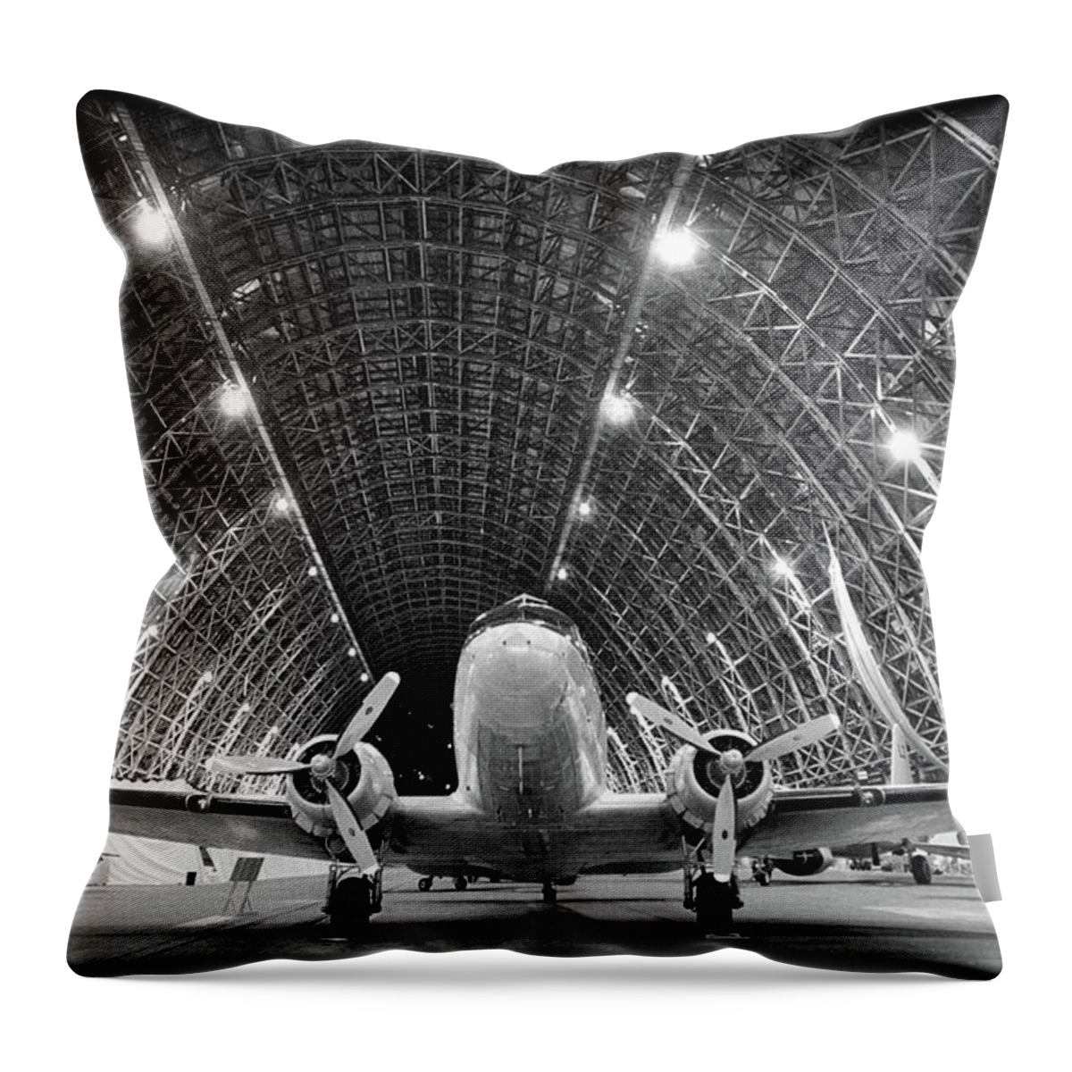 Airplane Throw Pillow featuring the photograph Airplane in Tilllamook by Mike Bergen