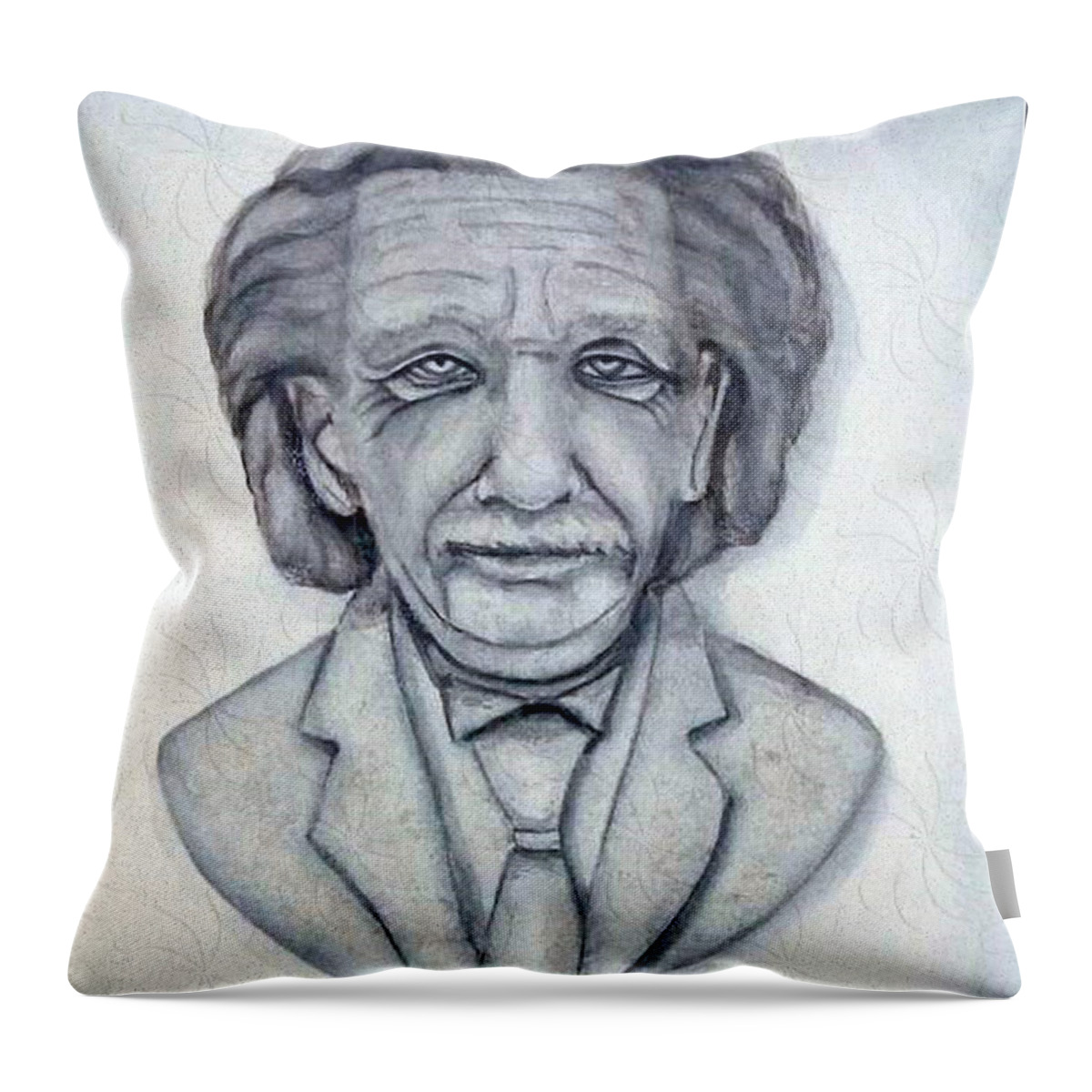 Albert Einstein Throw Pillow featuring the painting Albert Einstein Bust by Kelly Mills