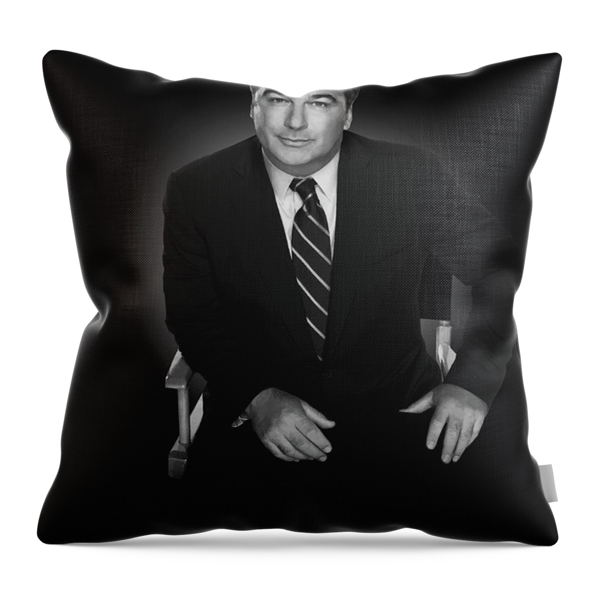 Alec Baldwin Throw Pillow featuring the digital art Alec Baldwin by Bo Kev