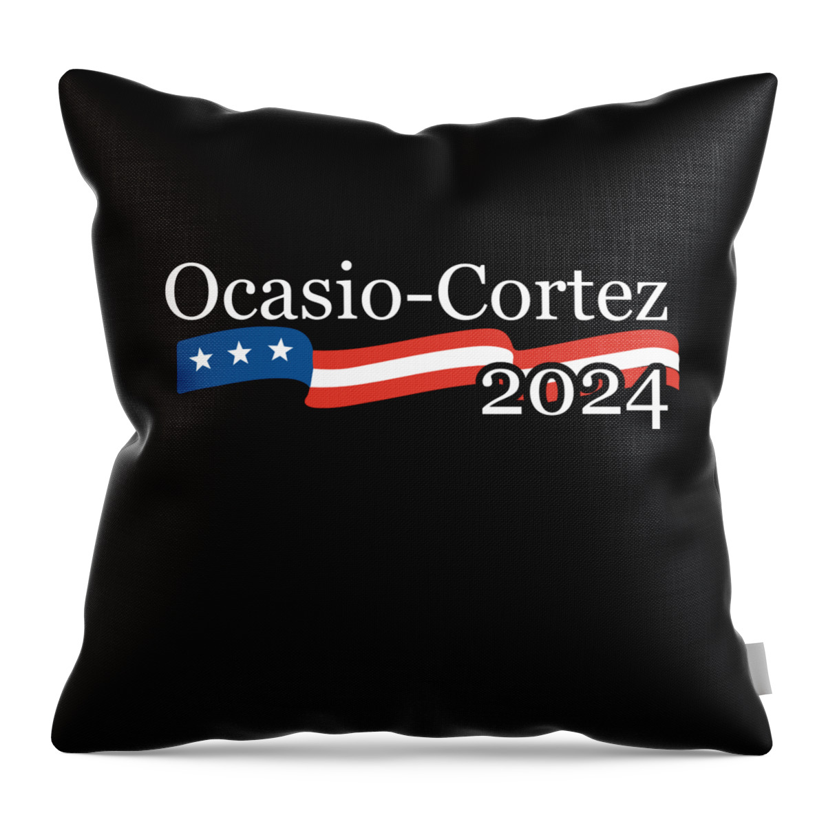 Socialism Throw Pillow featuring the digital art Alexandria Ocasio Cortez 2024 by Flippin Sweet Gear