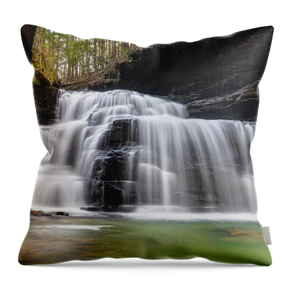 Waterfall Throw Pillow featuring the photograph All About Waterfalls by Jordan Hill