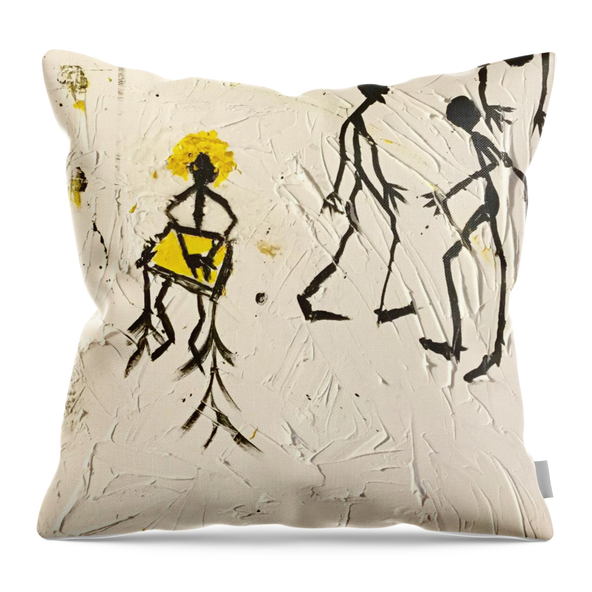 Figurative Throw Pillow featuring the painting All in the Family by Carole Johnson