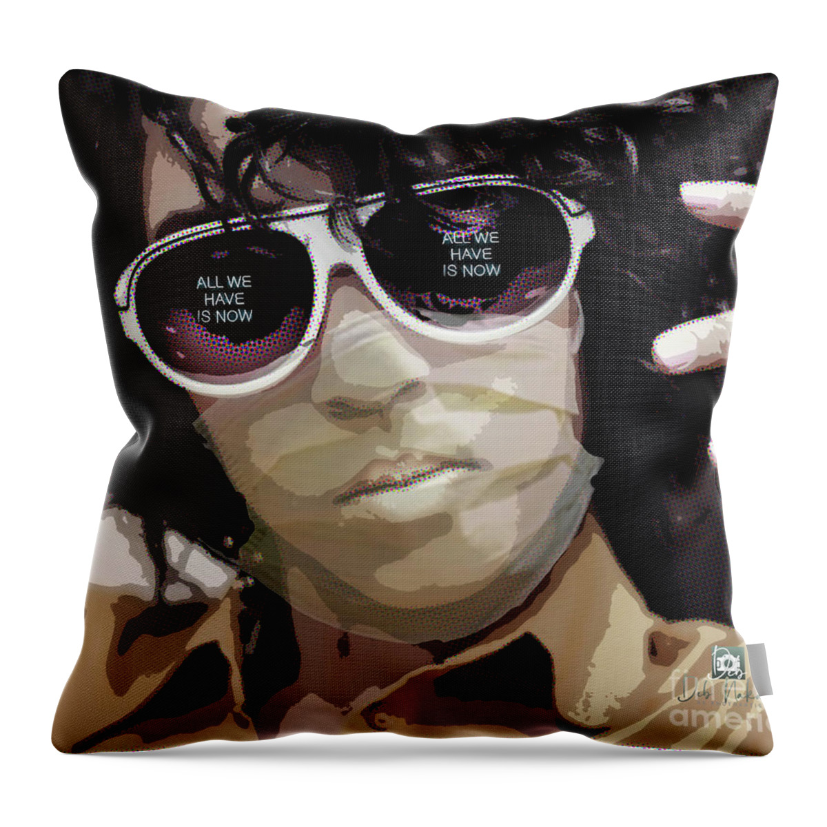 Covid Mask Throw Pillow featuring the digital art All We Have..... by Deb Nakano
