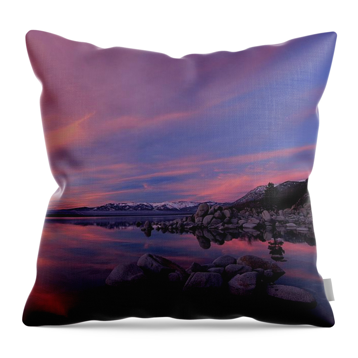 Lake Tahoe Throw Pillow featuring the photograph Alpenglow Nightlife by Sean Sarsfield