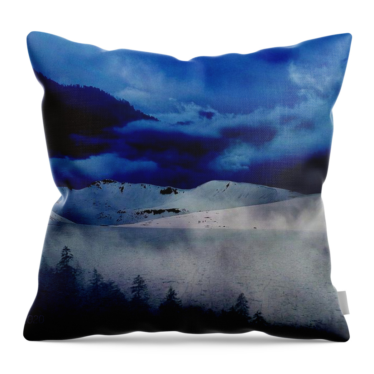 Alpine Throw Pillow featuring the photograph Alpine Winter Storm by William Slider