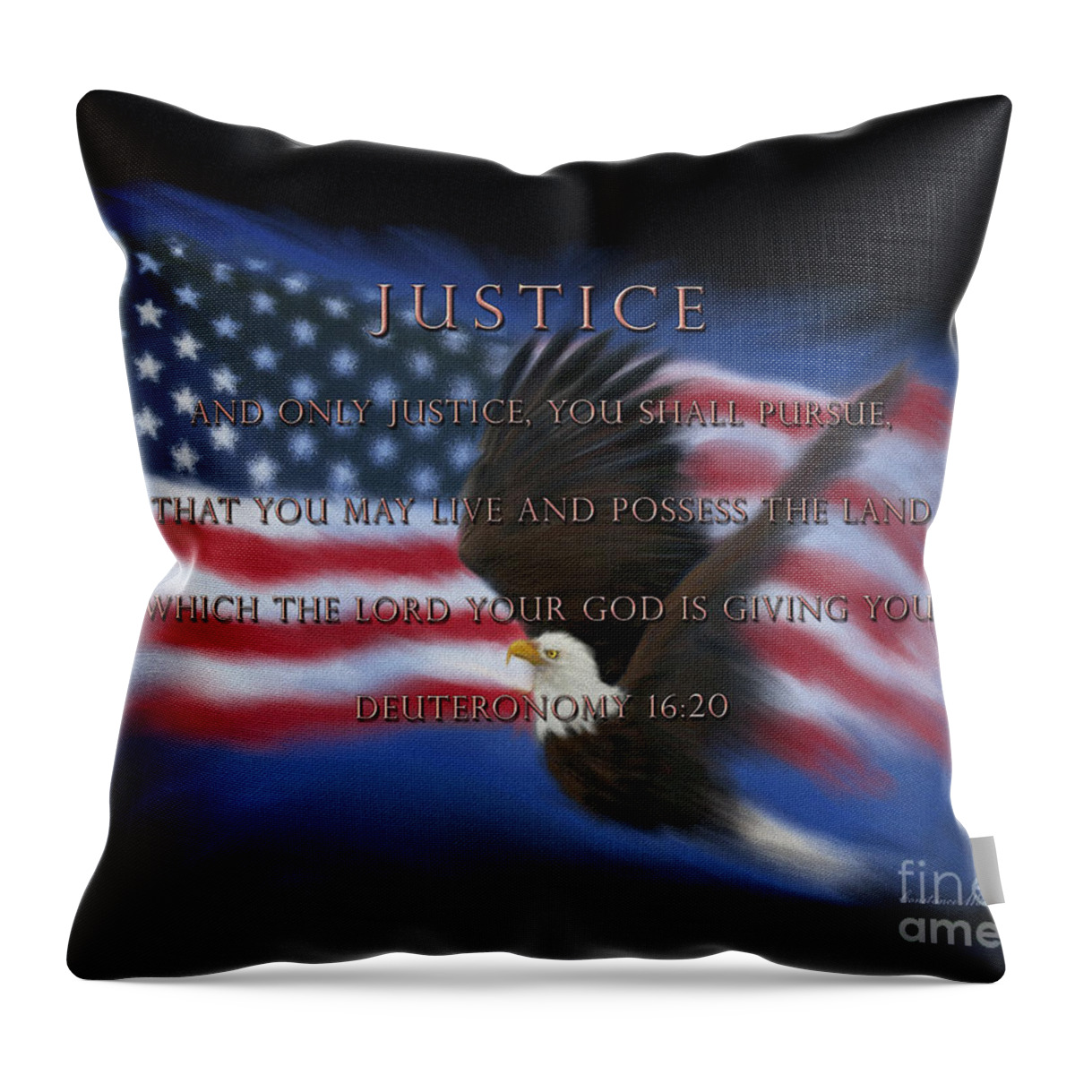 Justice Throw Pillow featuring the digital art America Pursue Justice 2 by Constance Woods