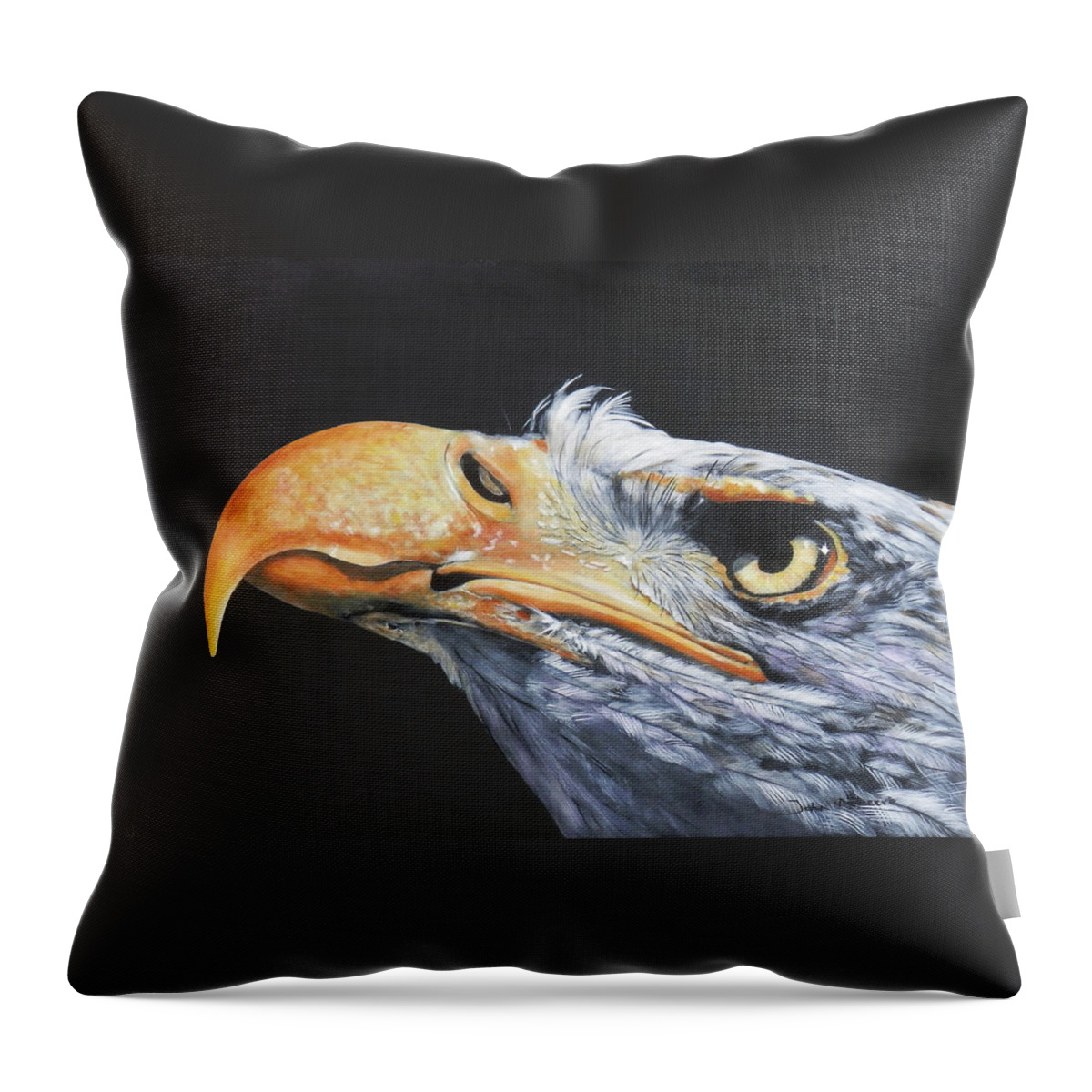 Eagle Throw Pillow featuring the painting American Bald Eagle by John Neeve
