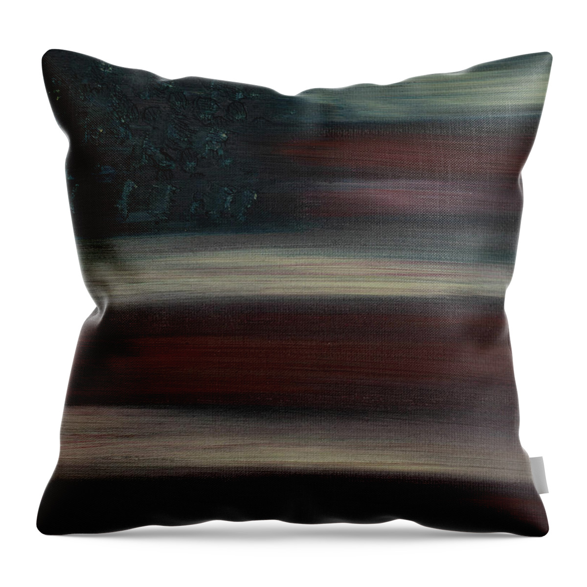 American Flag Throw Pillow featuring the painting American Flag Oil Painting by Amelia Pearn