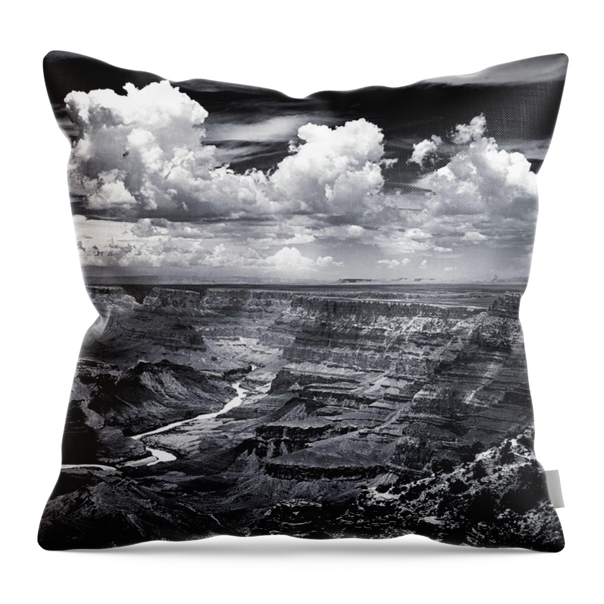 Black And White Throw Pillow featuring the photograph America's Grand Canyon by Mikes Nature