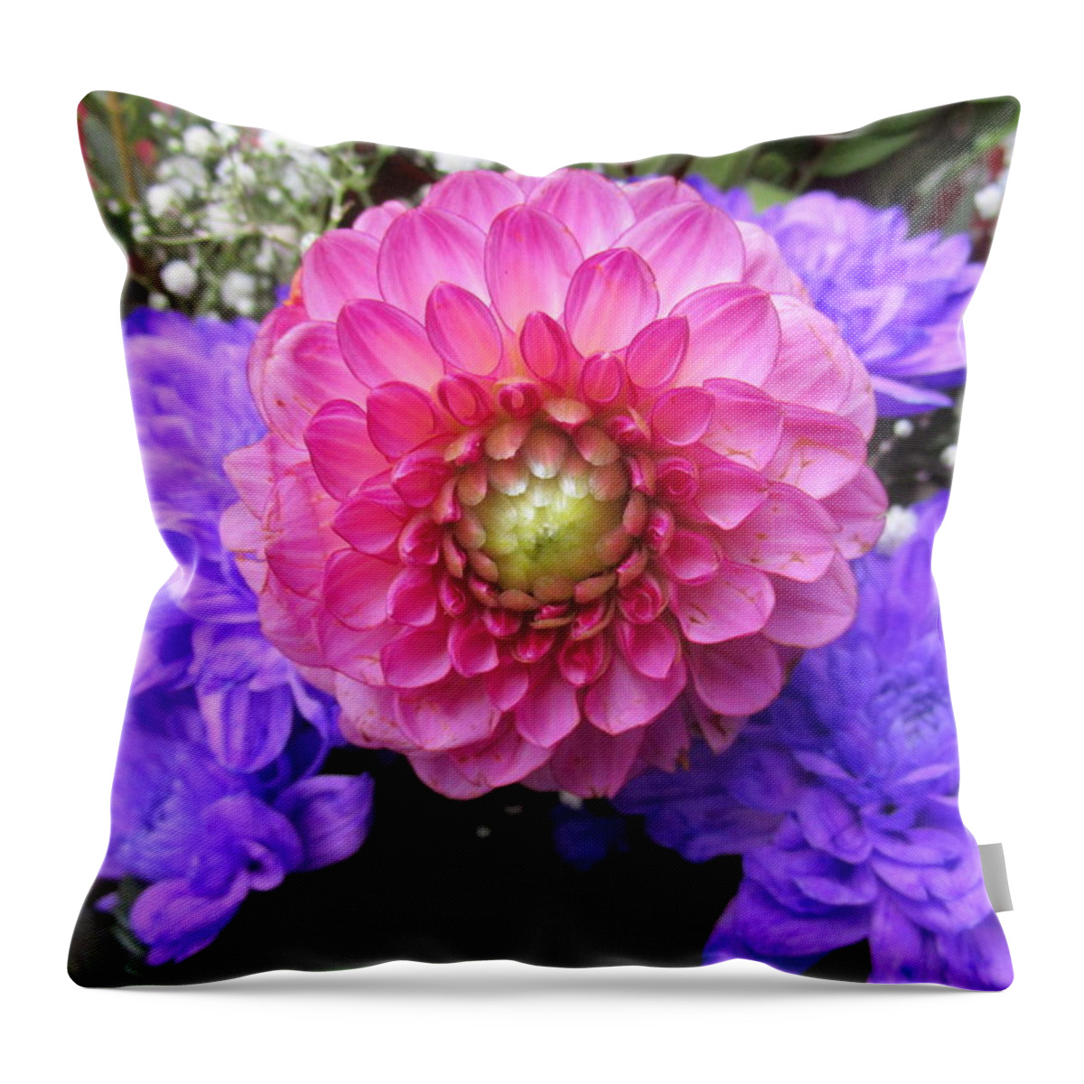 Daisy Throw Pillow featuring the photograph Amongst blue by Rosita Larsson
