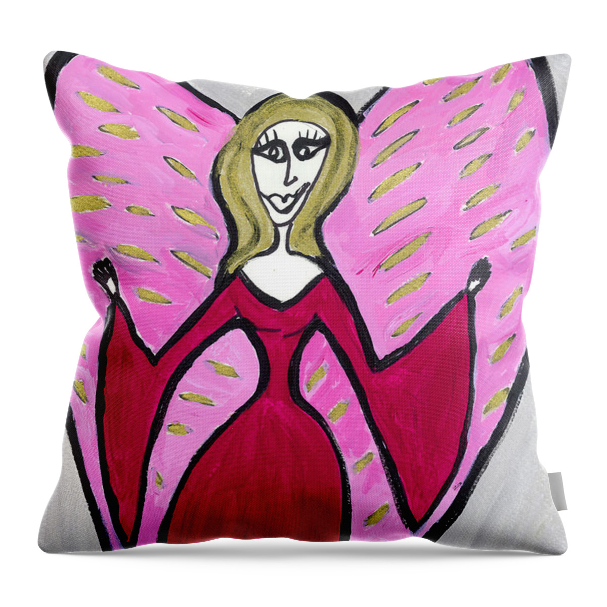 Angel Throw Pillow featuring the painting Amorratrea Angel of Purpose by Victoria Mary Clarke