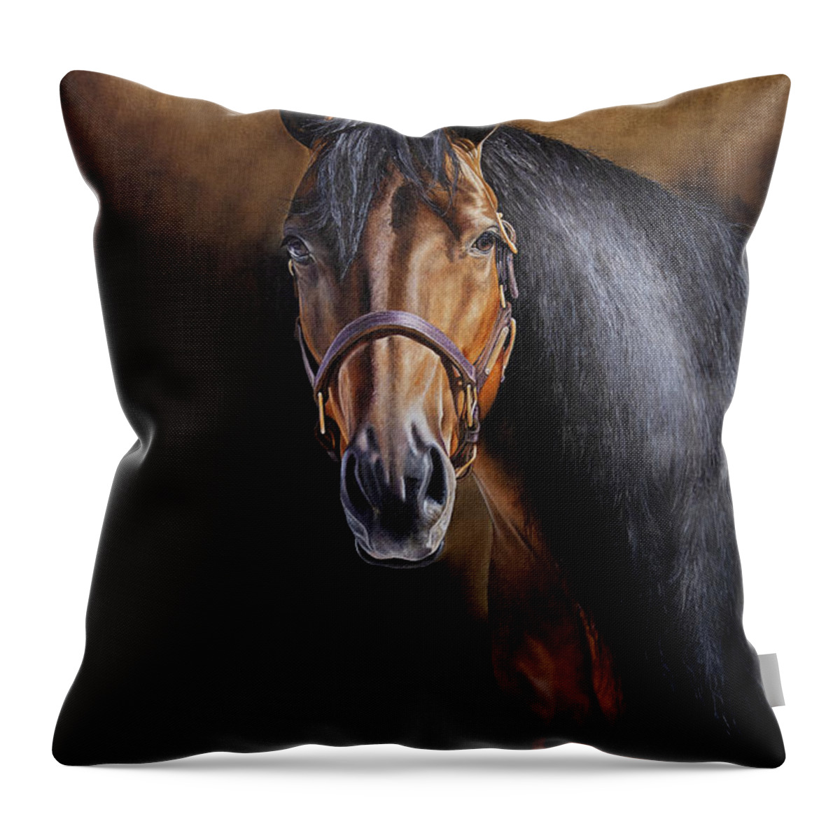 Aqha Throw Pillow featuring the painting Amos by Joni Beinborn
