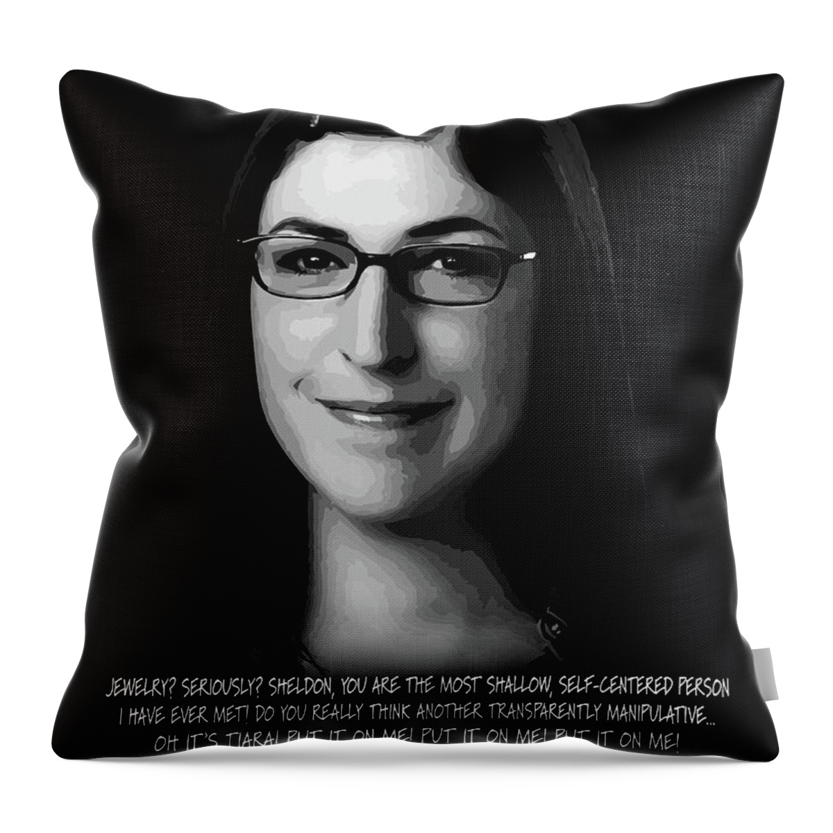 Amy Farrah Fowler Throw Pillow featuring the mixed media Amy Farrah Fowler by My Digital Mind
