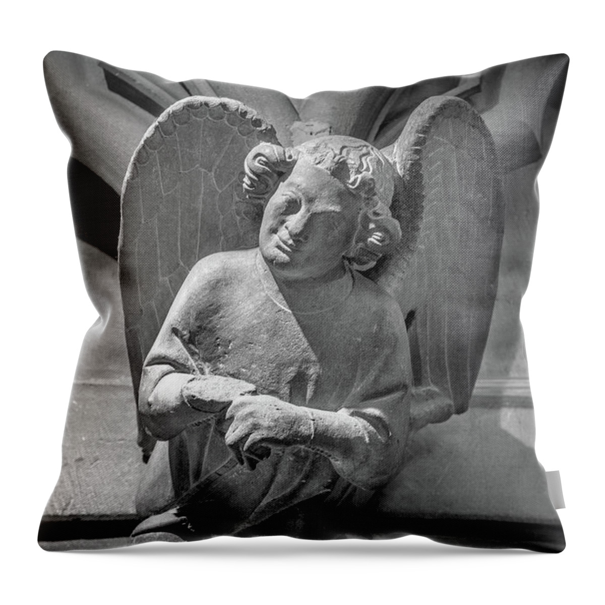 Architecture Throw Pillow featuring the photograph An Angel's Perch by W Chris Fooshee