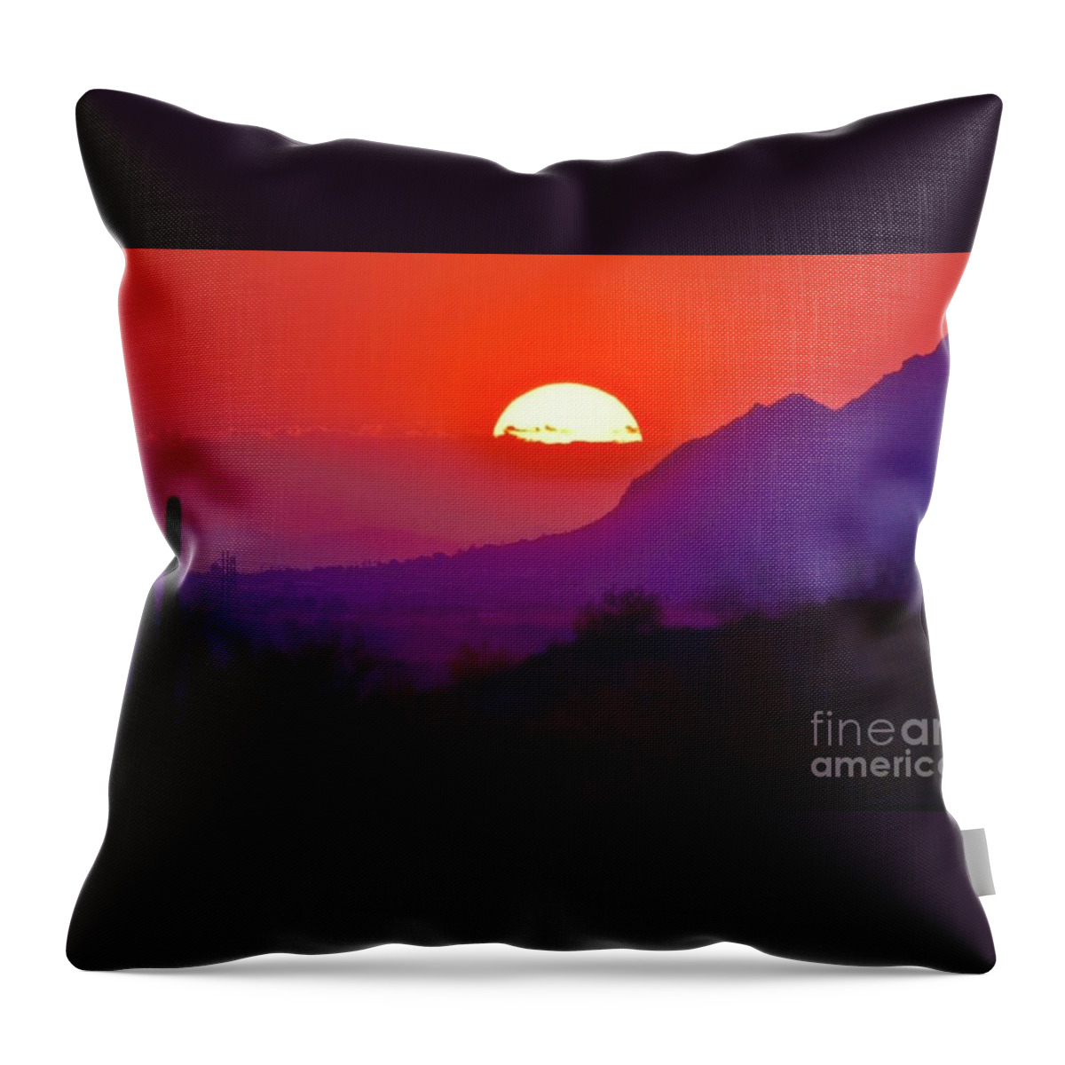 Sunset Throw Pillow featuring the digital art An Arizona Sunset by Tammy Keyes