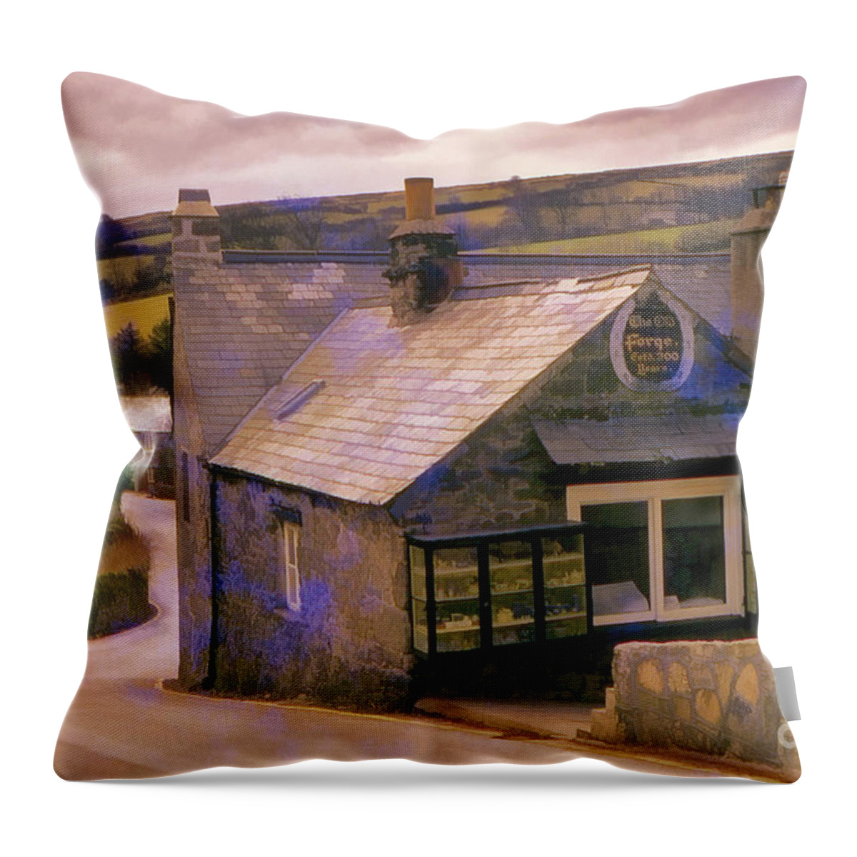 England Throw Pillow featuring the digital art An English Village scene by Frank Lee