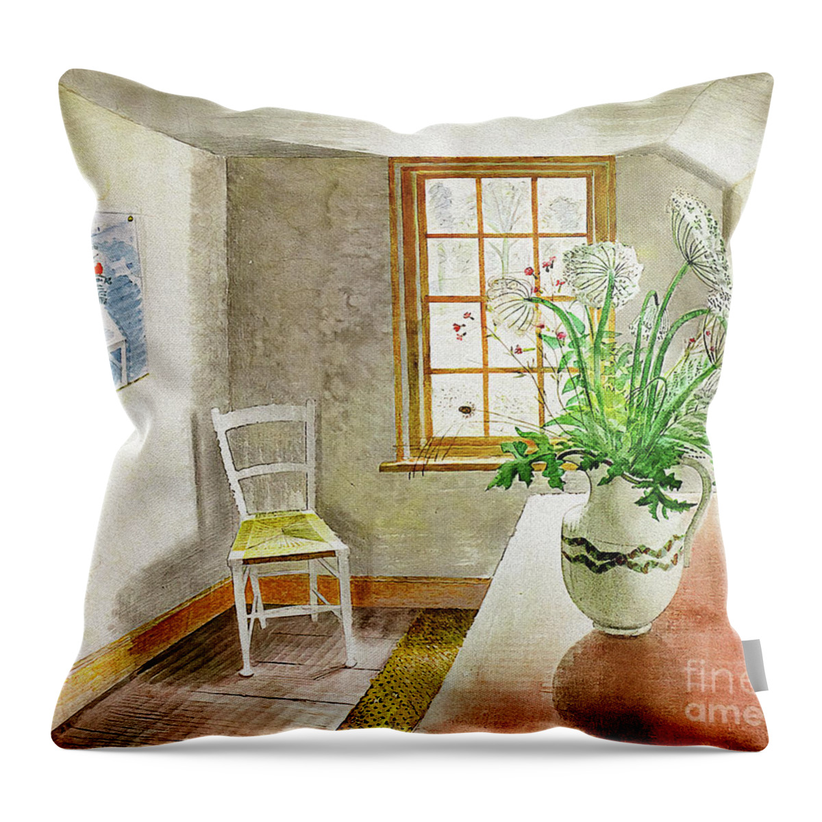 Cc0 Throw Pillow featuring the photograph An Ironbridge Interior by ERIC RAVILIOUS by Jack Torcello