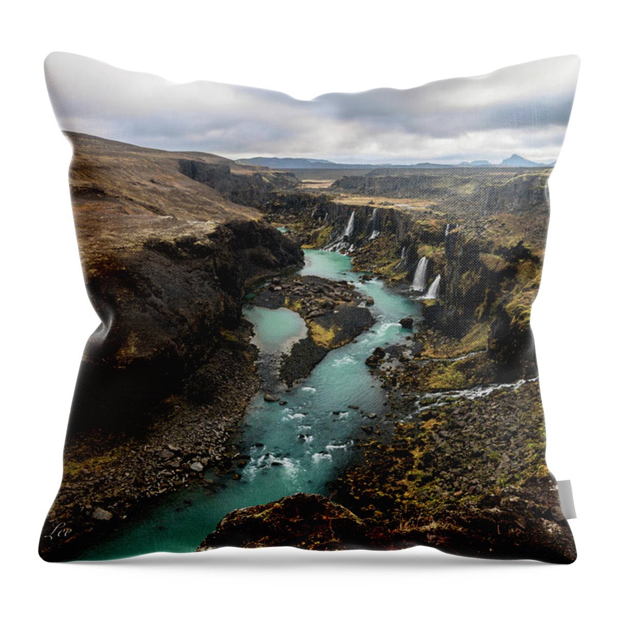 Iceland Throw Pillow featuring the photograph Ancient River by David Lee