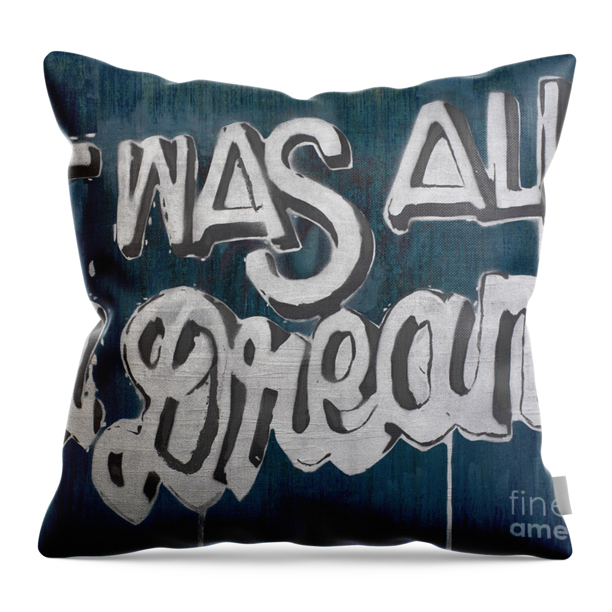 And If You Don't Know Throw Pillow featuring the mixed media And if you don't know, now you know - Blue Version by SORROW Gallery