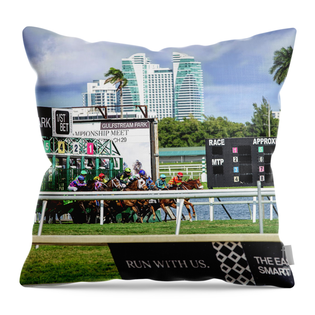 Florida Throw Pillow featuring the photograph And They're Off by Ed Taylor