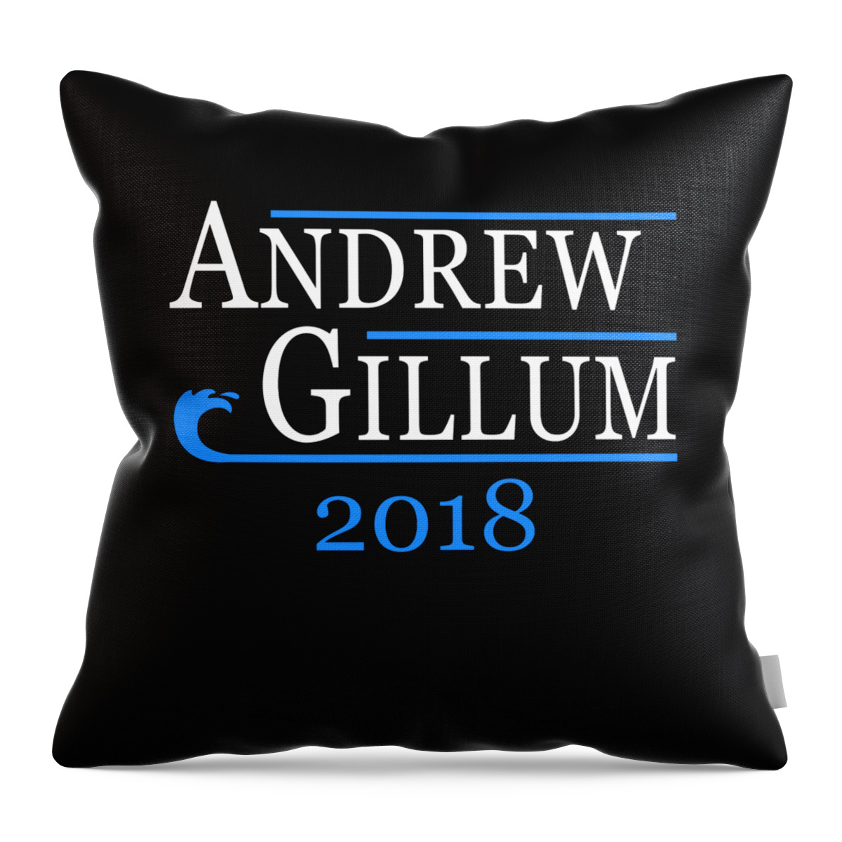 Funny Throw Pillow featuring the digital art Andrew Gillum Blue Wave 2018 Florida by Flippin Sweet Gear