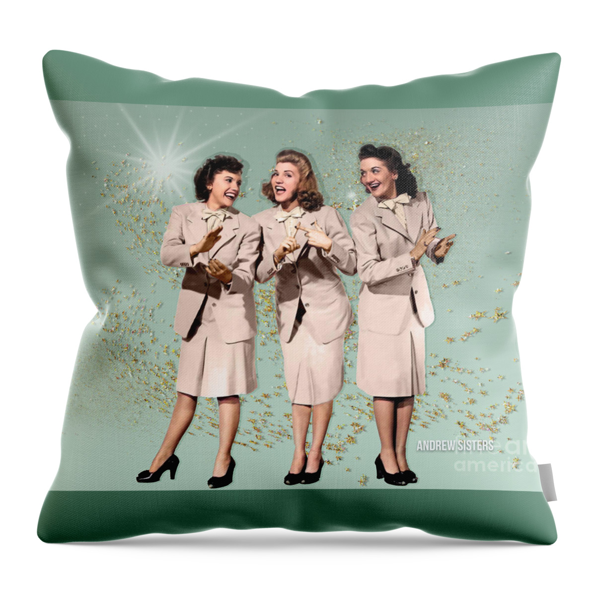 Andrews Sisters Throw Pillow featuring the photograph Andrew Sisters by Carlos Diaz