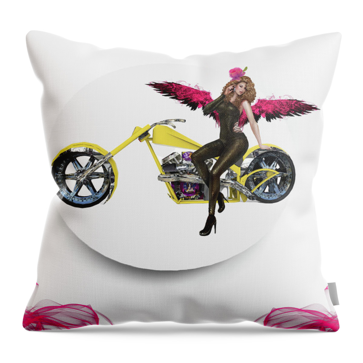 Art Throw Pillow featuring the digital art Angel Girl by Jean M Nelson